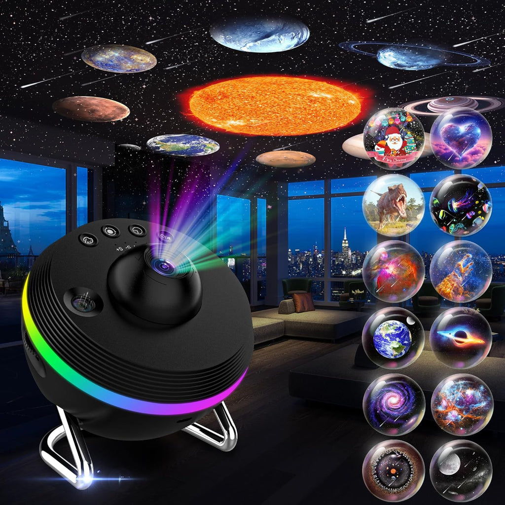 13 In 1 Ultra Clear Galaxy Projector Lamp Rotary Space Ball Planetarium Projector Lights